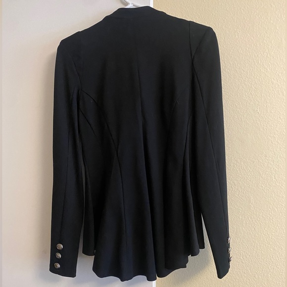 NWOT Hybrid Women's Double Notch Lapel Shoulder Pad Single Button Peplum Blazer - Picture 9 of 9